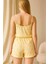 Arias Closet Sarı Üstüne Desenli Askılı Şortlu Pijama Takımı 2