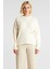 Kadın Fiyonk Işlemeli Bisiklet Yaka Uzun Kollu Regular Kesim Triko Hırka Rahat ve Şık Görünüm 4