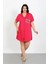 Büyük Beden Penye Düğmeli Fuşya Tunik Gecelik 1