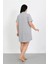 Büyük Beden Penye Düğmeli Gri Tunik Gecelik 3