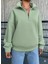 3 Iplik Şardonlu Yarım Fermuarlı Sweatshirt Mint 1