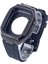 Apple Watch 45MM KR402 Metal Kasa Silikon Kordon - Siyah 1