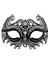 Siyah Renk Lazer Kesim Üzeri Kristal Taşlı Metal Balo Parti Venedik Maskesi 3