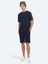 Lacivert Düz Bisiklet Yaka T-Shirt 9