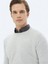 Açık Gri Bisiklet Yaka Düz Örgü Yün Karışımlı Triko Kazak 10
