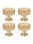 4pcs Katı Pirinç Dolap Düğmeleri, Dolap Çekmecesi Dresser Altın Düğmelerini Çeker Modern Kollar Düğmeler (1X1INCH/28MMX28MM), Fırçalanmış (Yurt Dışından) 1