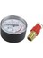 Tur 0-180 Psı 13MM 1/4bsp Çap Çapı Karşılaştırıcı Hava Manometresi Siyah ve Basınç Tahliyesi Valfı 1/4 Zoll Pt Hava Sıkıştırma Valfı Kırmızı + Altın (Yurt Dışından) 1