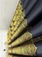 Nivemeshome Gönen Lacivert-Gold 671539 V-503 1/3 Sık Pileli Fon Perde Apm 8