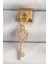 316L Çelik Gold Renk Sallantı Zirkon Taşlı Anahtar Model Nomination Charm 1