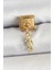 316L Çelik Sallantılı Zirkon Taşlı Çiçek Model Gold Renk Nomination Charm 1