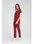 Üniforma V Yaka Bordo Likralı Ütü Istemeyen Unisex Doktor Hemşire Takım Scrubs 1