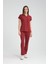 Üniforma V Yaka Bordo Likralı Ütü Istemeyen Unisex Doktor Hemşire Takım Scrubs 4