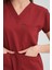 Üniforma V Yaka Bordo Likralı Ütü Istemeyen Unisex Doktor Hemşire Takım Scrubs 7