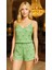 Arias Closet Yeşil Çiçek Desenli Askılı Şortlu Pijama Takımı 1