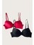 Arias Closet Siyah-Kırmızı 2'li Mikro Kumaş Içi Boş Balenli Günlük Desteksiz Sütyen 3