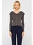 Kadın Devrik Yaka Fitilli Triko Hırka Uzun Kollu Crop Kesim Rahat ve Şık Kombinlerin Vazgeçilmezi 4