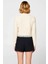 Kadın Dokulu Buklet Iplik Düşük Kol Bisiklet Yaka Kurdele Detaylı Püsküllü Kısa Triko Hırka 5