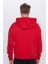 Unisex Oversize Geniş Kesim Pamuklu Yumuşak Dokulu Içi Polarlı Basic Kırmızı Kapüşonlu Sweatshirt 5