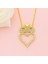 14 Ayar Altın Taç ve Yıldız Detaylı Kalp Kolye 3