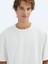 Ekru Düz Bisiklet Yaka T-Shirt 9