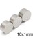 50 Adet 10X1MM Yuvarlak Neodyum Mıknatıs Güçlü Dayanıklı Magnet Nikel Kaplama 1