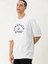 Erkek Baskılı Oversize T-Shirt - Beyaz 1