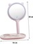 Buffer® Kedi Kulaklı Telefon Standlı Yuvarlak Dokunmatik LED Ayarlı Masa Üstü Makyaj Aynası 8