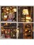 Vintage Coffee Shop - Book Nook Sihirli Kütüphane Kiti - 3D Ahşap Puzzle Dollhouse - Dıy Minyatür Kitaplık Dekorasyonu Maket Seti (F41B) - Vintage Kahve Dükkanı 5
