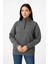 Üç Iplik Dık Yaka Yarım Fermuarlı Sweatshirt - Antrasit 2