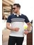 Erkek Çizgi Desenli Yakalı Kısa Kollu T-Shirt 1