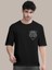 Erkek Baskılı Oversize T-Shirt - Siyah 2
