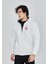 Unisex Baskılı Tam Fermuarlı Kapşonlu Sweatshirt - Beyaz 2