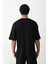Unisex Baskılı Oversize T-Shirt - Siyah 3