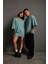 Erkek 24/1 Düz A Kalite Oversize T-Shirt - Mint Yeşili 1
