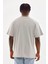 Unisex Baskılı Oversize T-Shirt - Gri 2