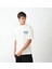 Unisex Bisiklet Yaka Baskılı Oversize T-Shirt - Beyaz 1