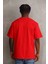 Unisex Baskılı Oversize T-Shirt - Kırmızı 2