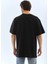 Unisex Oversize Taşlı Bisiklet Yaka T-Shirt - Siyah 2