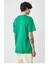 Unisex Düz Biskilet Yaka Oversize T-Shirt - Yeşil 2