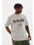 Unisex Baskılı Oversize T-Shirt - Gri 3