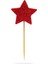 Kırmızı Yıldız Simli Eva Kürdan Cupcake Toppers Cupcake Çubuğu 12'li 5