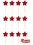 Kırmızı Yıldız Simli Eva Kürdan Cupcake Toppers Cupcake Çubuğu 12'li 6