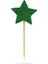 Yeşil Yıldız Simli Eva Kürdan Cupcake Toppers Cupcake Çubuğu 12'li 5