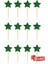 Beyaz-Yeşil Çift Taraflı Yıldız Simli Kürdan Cupcake Toppers Cupcake Çubuğu 12'li 4