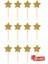 Gold Yıldız Simli Eva Kürdan Cupcake Toppers Cupcake Çubuğu 12'li 6
