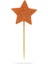 Turuncu Yıldız Simli Eva Kürdan Cupcake Toppers Cupcake Çubuğu 12'li 5