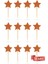 Turuncu Yıldız Simli Eva Kürdan Cupcake Toppers Cupcake Çubuğu 12'li 6