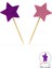 Pudra-Mor Çift Taraflı Yıldız Simli Eva Kürdan Cupcake Toppers Cupcake Çubuğu 12'li 5
