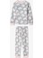Gri Kız Çocuk Ayı Desenli Pijama Takımı 7
