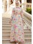 Çiçek Desenli Sarı Tesettür Elbise 27984SR 5
